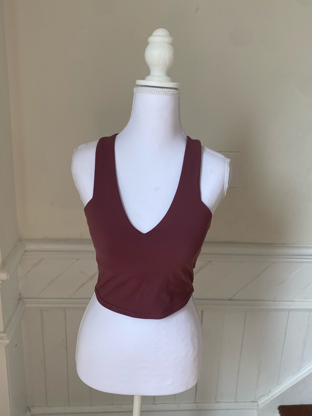 ALO Yoga Airbrush Real Bra Tank in Burgundy Truffle